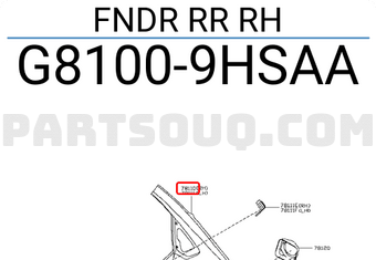 Nissan G81009HSAA FNDR RR RH
