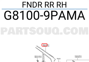 Nissan G81009PAMA FNDR RR RH