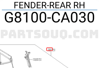 Nissan G8100CA030 FENDER-REAR RH