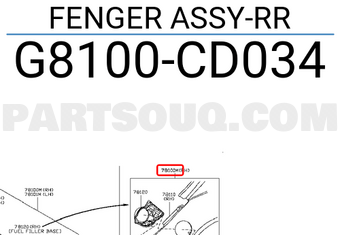 Nissan G8100CD034 FENGER ASSY-RR