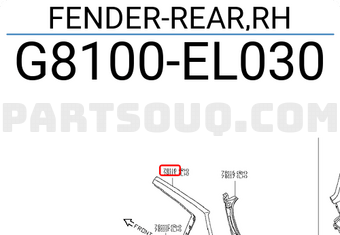 Nissan G8100EL030 FENDER-REAR,RH