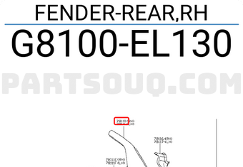 Nissan G8100EL130 FENDER-REAR,RH