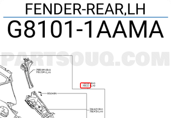 Nissan G81011AAMA FENDER-REAR,LH
