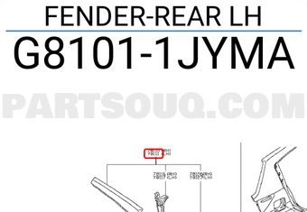 Nissan G81011JYMA FENDER-REAR LH