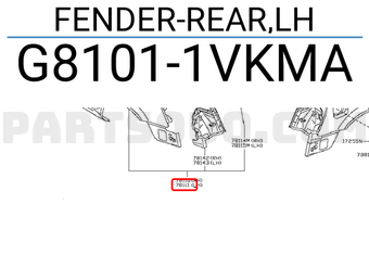 Nissan G81011VKMA FENDER-REAR,LH