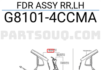 Nissan G81014CCMA FDR ASSY RR,LH