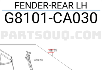 Nissan G8101CA030 FENDER-REAR LH