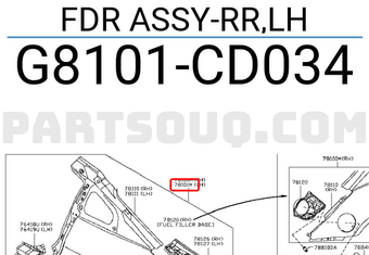 Nissan G8101CD034 FDR ASSY-RR,LH