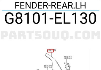 Nissan G8101EL130 FENDER-REAR,LH