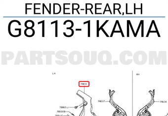 Nissan G81131KAMA FENDER-REAR,LH
