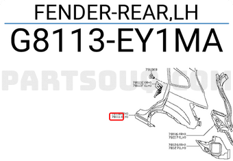 Nissan G8113EY1MA FENDER-REAR,LH