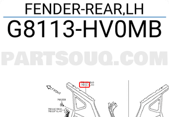 Nissan G8113HV0MB FENDER-REAR,LH