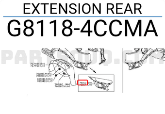 Nissan G81184CCMA EXTENSION REAR