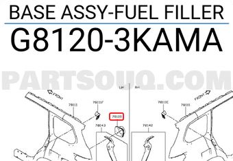 Nissan G81203KAMA BASE ASSY-FUEL FILLER
