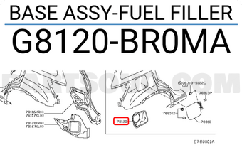 Nissan G8120BR0MA BASE ASSY-FUEL FILLER