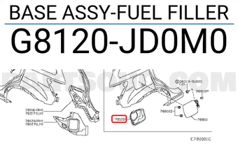Nissan G8120JD0M0 BASE ASSY-FUEL FILLER