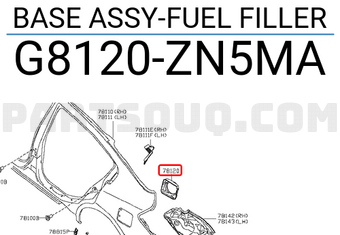 Nissan G8120ZN5MA BASE ASSY-FUEL FILLER