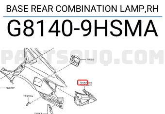 Nissan G81409HSMA BASE REAR COMBINATION LAMP,RH