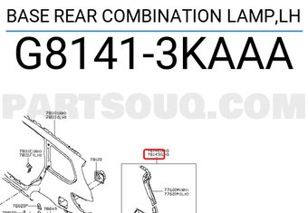Nissan G81413KAAA BASE REAR COMBINATION LAMP,LH