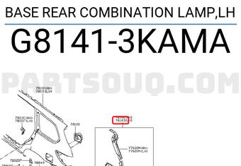 Nissan G81413KAMA BASE REAR COMBINATION LAMP,LH