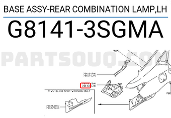 Nissan G81413SGMA BASE ASSY-REAR COMBINATION LAMP,LH