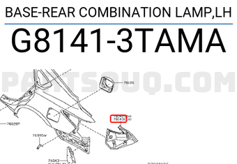 Nissan G81413TAMA BASE-REAR COMBINATION LAMP,LH