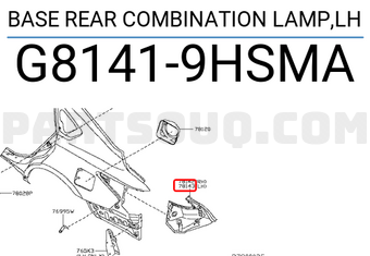 Nissan G81419HSMA BASE REAR COMBINATION LAMP,LH