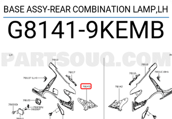 Nissan G81419KEMB BASE ASSY-REAR COMBINATION LAMP,LH