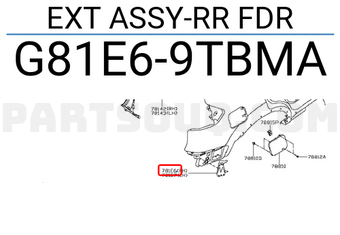 Nissan G81E69TBMA EXT ASSY-RR FDR