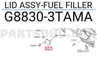 Nissan G88303TAMA LID ASSY-FUEL FILLER