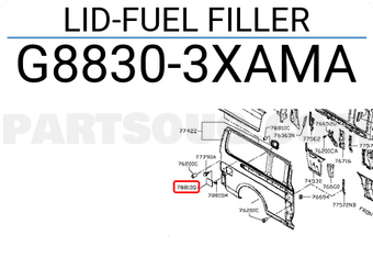 Nissan G88303XAMA LID-FUEL FILLER