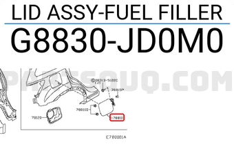 Nissan G8830JD0M0 LID ASSY-FUEL FILLER