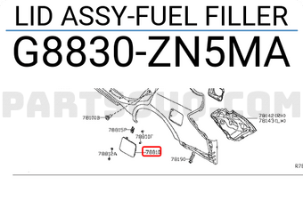 Nissan G8830ZN5MA LID ASSY-FUEL FILLER