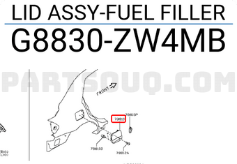 Nissan G8830ZW4MB LID ASSY-FUEL FILLER
