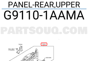 Nissan G91101AAMA PANEL-REAR,UPPER