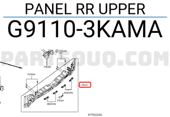 Nissan G91103KAMA PANEL RR UPPER
