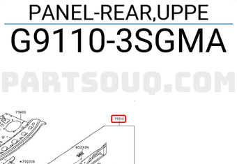 Nissan G91103SGMA PANEL-REAR,UPPE