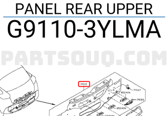 Nissan G91103YLMA PANEL REAR UPPER