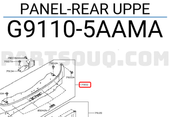 Nissan G91105AAMA PANEL-REAR UPPE