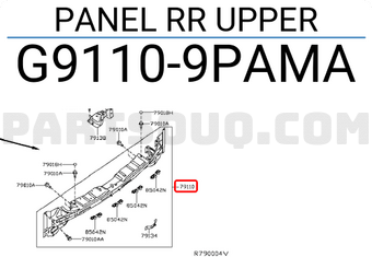 Nissan G91109PAMA PANEL RR UPPER