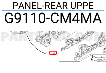 Nissan G9110CM4MA PANEL-REAR UPPE