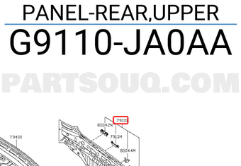 Nissan G9110JA0AA PANEL-REAR,UPPER
