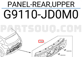 Nissan G9110JD0M0 PANEL-REAR,UPPER