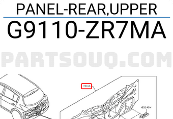 Nissan G9110ZR7MA PANEL-REAR,UPPER