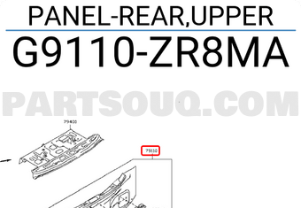 Nissan G9110ZR8MA PANEL-REAR,UPPER