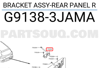 Nissan G91383JAMA BRACKET ASSY-REAR PANEL R