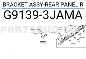 Nissan G91393JAMA BRACKET ASSY-REAR PANEL R