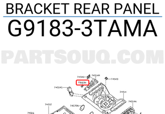 Nissan G91833TAMA BRACKET REAR PANEL