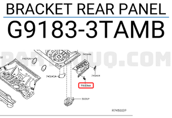 Nissan G91833TAMB BRACKET REAR PANEL