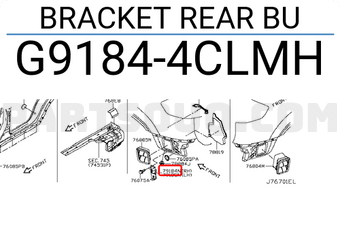 Nissan G91844CLMH BRACKET REAR BU